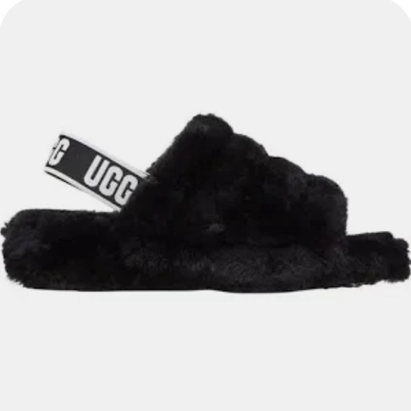 UGG Shoes - UGG Black Fluff Yeah Slippers